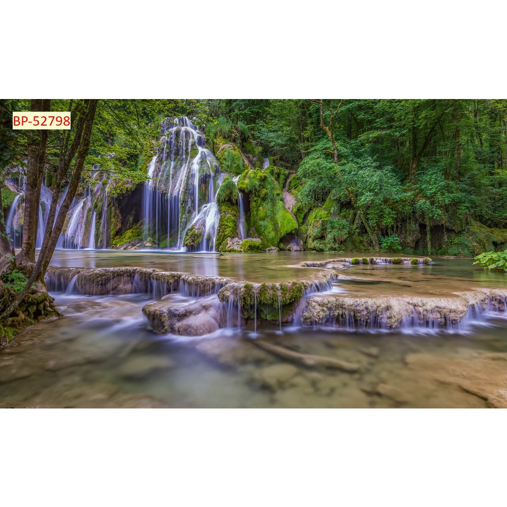 Tranh dán tường 3D cảnh thác nước hùng vỹ