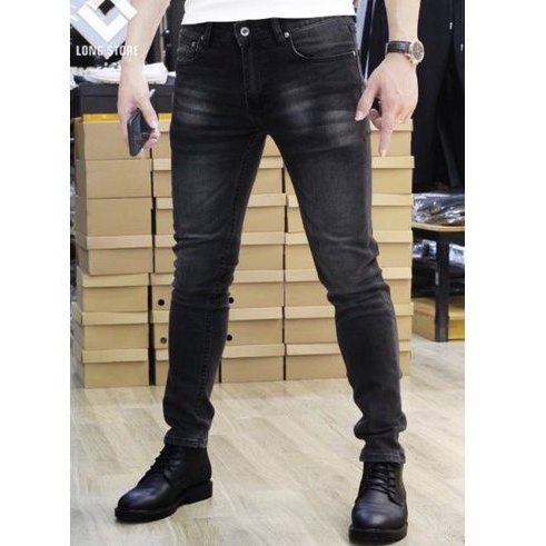 Quần jean nam 💙FREESHIP💙 Quần Jean Nam đen trơn Chất đẹp co giãn tốt ống đứng rộng rãi ,kiểu quần bò nam hàng VNXK
