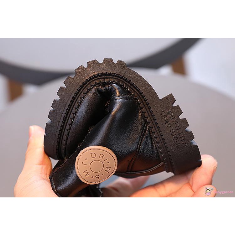 Giày Bốt Martin Cổ Thấp Có Dây Kéo Thời Trang Thu Đông Cho Bé Gái