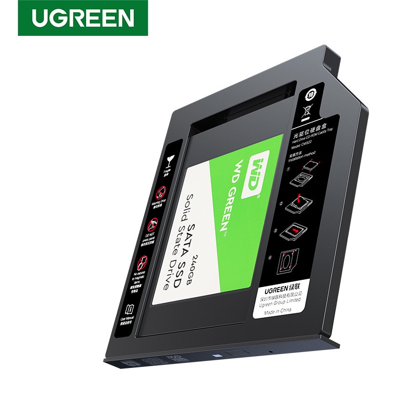 UGREEN HDD Caddy 9.5mm Universal SATA 3.0 HDD Caddy 2.5 "5TB Vỏ SSD Vỏ Đĩa Cứng