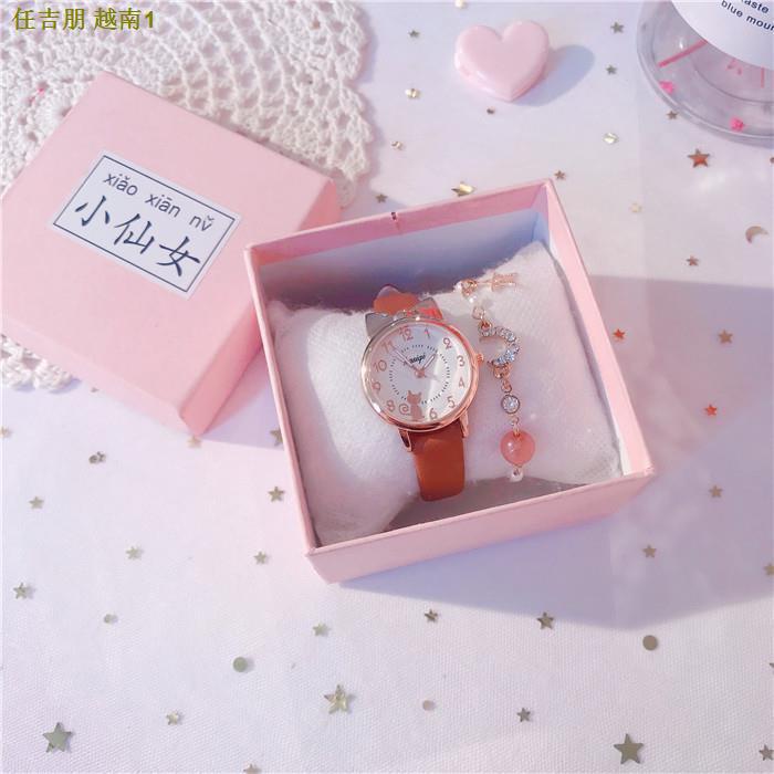 Đồng hồ đeo tay phát sáng họa tiết hoạt hình dễ thương cho bé gái 8-10-12 tuổi