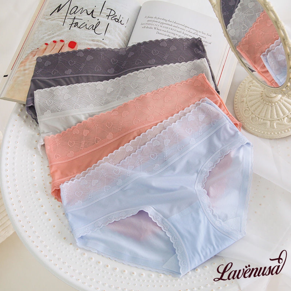 Quần lót nữ lụa tàng hình cạp ren mỏng mịn thoáng khí siêu mát LAVENUSA QL67