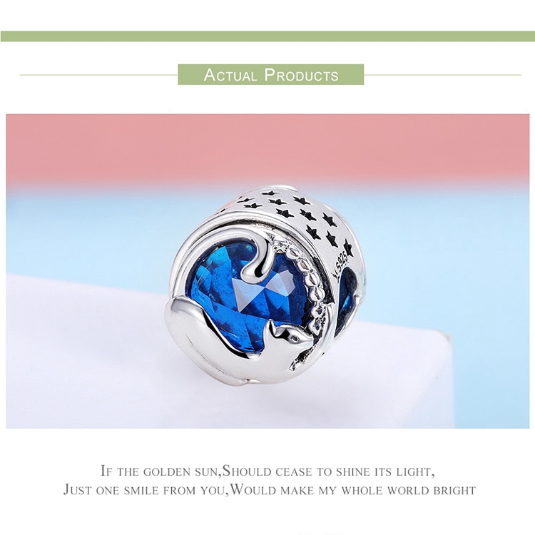 Bamoer Hạt Charm Bạc 925 Hình Chú Mèo Đáng Yêu Dùng Làm Trang Sức DIY