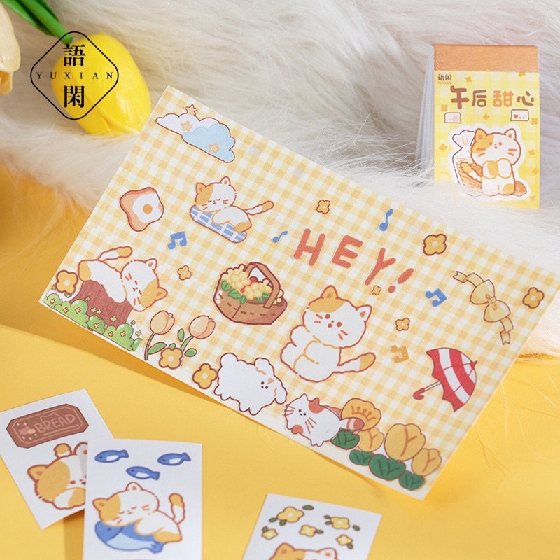 🌸Set 30 tấm sticker nhãn dán trang trí hoạ tiết hình thú dễ thương🌸