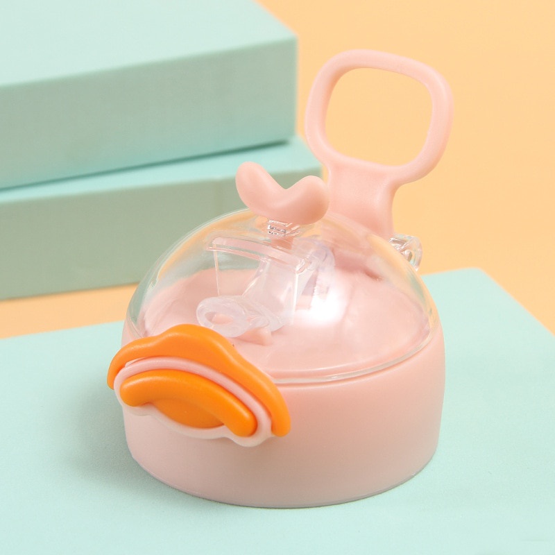 Bình nước giữ nhiệt  400ml điểm nhấn trang trí vịt cute tặng kèm ống hút  (BV04)