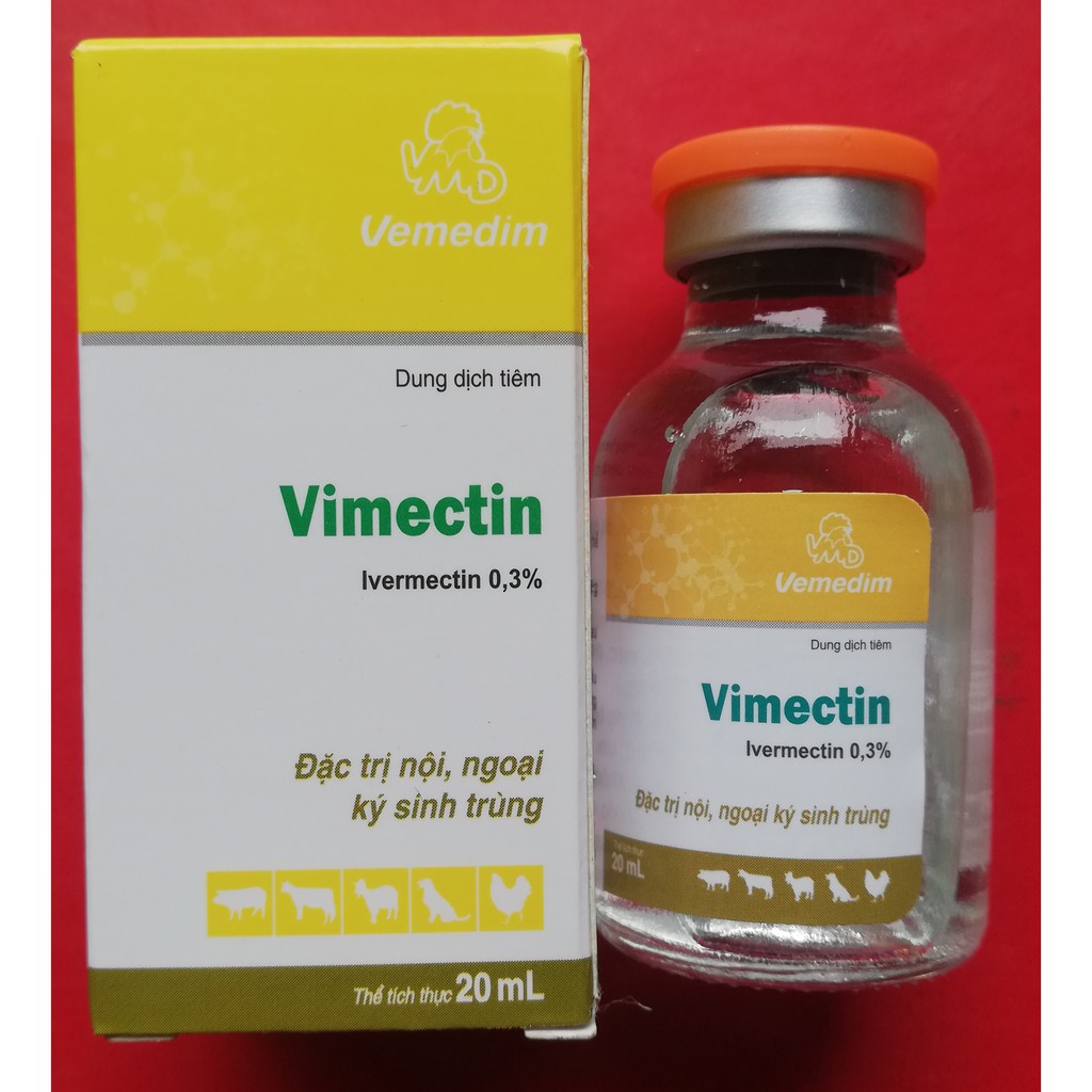 1 lọ Vimectin 20 ml Sản phẩm cao cấp chuyên dùng cho trâu, bò, dê, cừu, heo, gia cầm, chó, mèo, thỏ