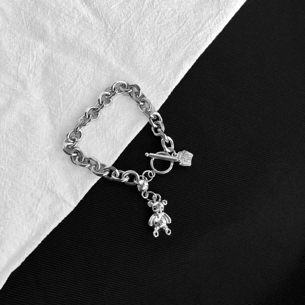 Vòng đeo tay bằng thép titan phong cách hiphop cá tính