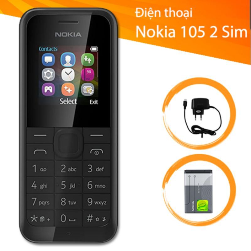 Điện thoại Nokia 105 bản 2 sim cao cấp