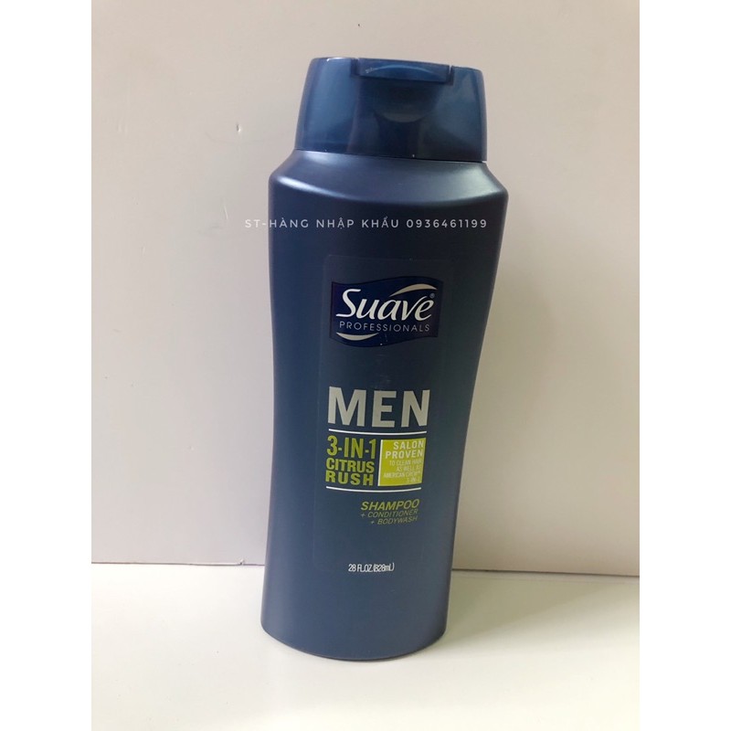 Sữa Tắm Gội Xả Suave Men 3 in1 - USA