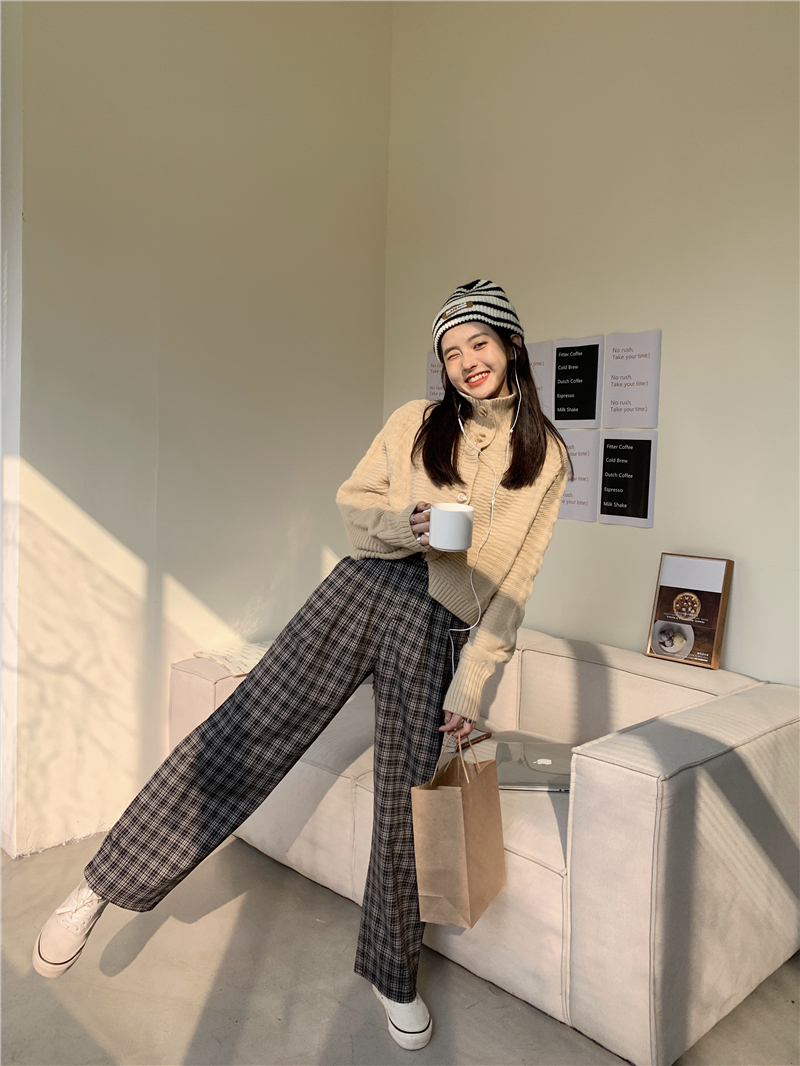 Quần Dài Lưng Cao Ống Suông Họa Tiết Caro Thời Trang 39452 | BigBuy360 - bigbuy360.vn