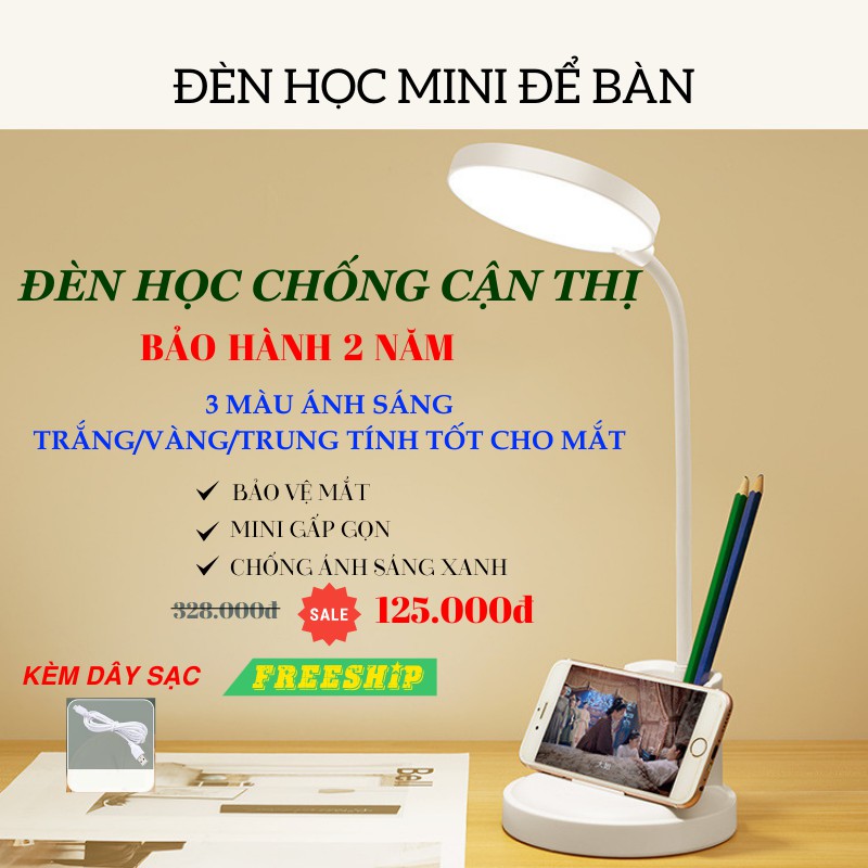 Đèn Học Để Bàn, Đèn Bàn Học Sinh Chống Cận Mini, Chống Ánh Sáng Xanh Bảo Vệ Mắt Hiệu Quả PAPAA.HOME