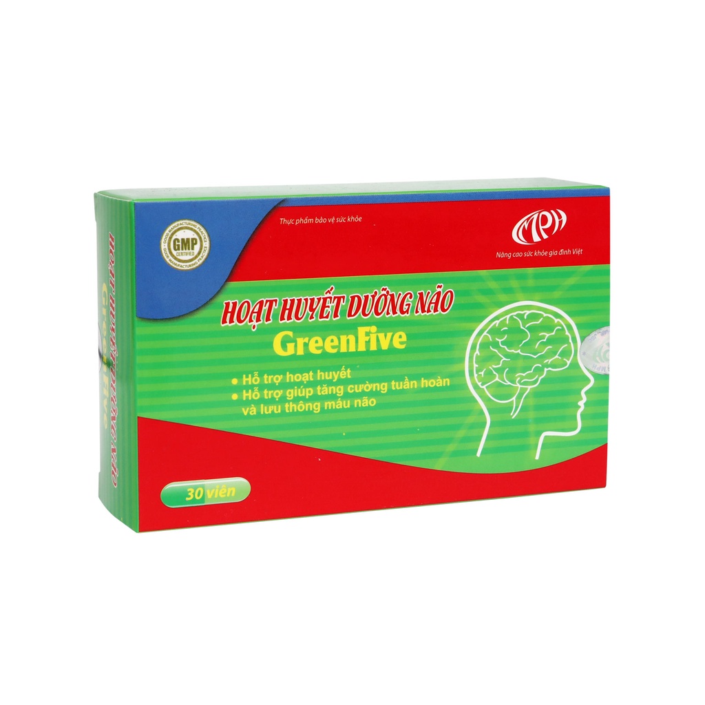 Hoạt huyết dưỡng não GreenFive tăng cường tuần hoàn mãu não hỗ trợ giảm rối loạn tiền đình, giảm di chứng sau tai biến