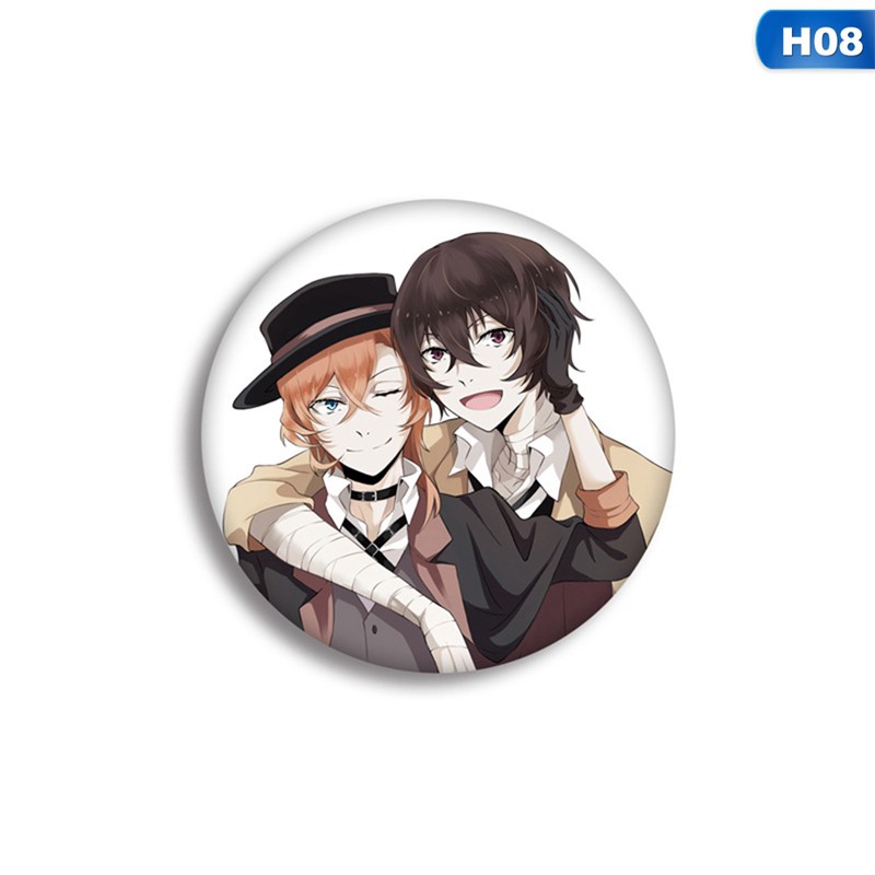 Ghim cài áo in hình các nhân vật truyện tranh Bungo Stray Dogs cho nam nữ