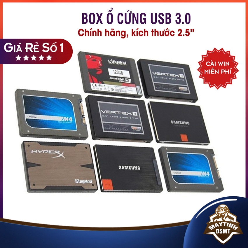 Ổ Cứng SSD 120 GB, 240GB, 60GB KT 2.5" Hàng Cũ Chính Hãng Tháo Máy Đồng Bộ, BH 12 Tháng + Cài Win 7 & Win 10 Miễn Phí