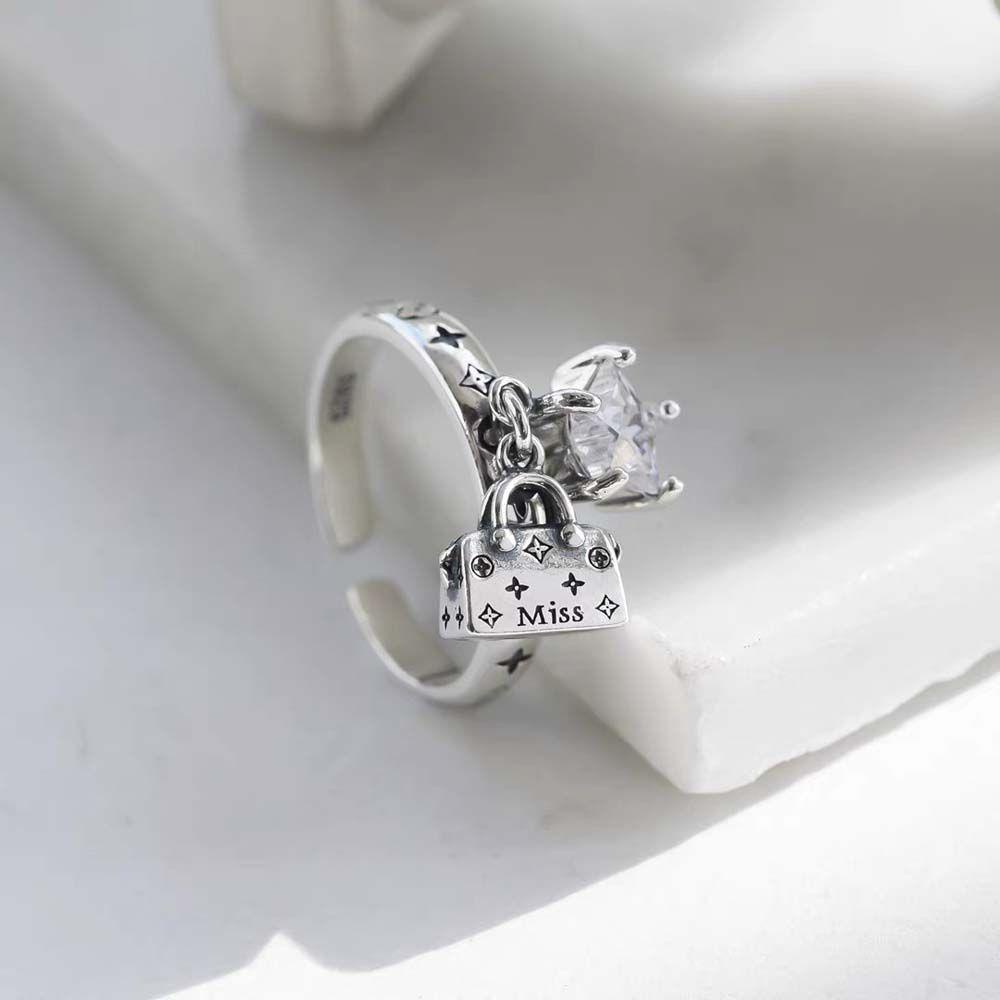 Nhẫn Nữ ANEMONE|Màu Sắc Túi Xách Đính Đá Lấp Lánh Thời Trang|Phong Cách Hàn Quốc Zircon