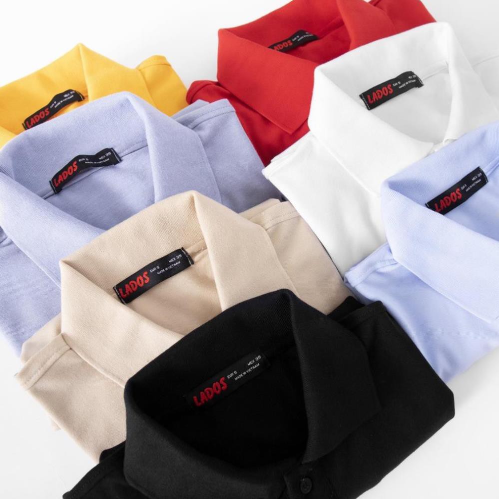 Áo thun polo basic trơn đủ màu dày đẹp co dãn 4 chiều LADOS - 9043