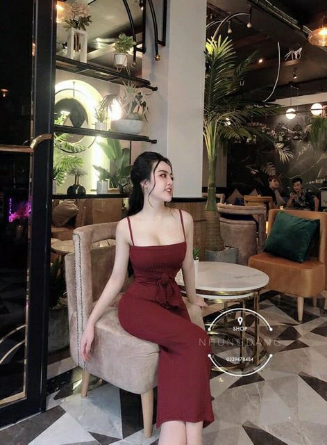 Đầm nữ ❄ FREESHIP ❄ Váy body 2 dây nơ dài 110cm thời trang XIXO - DAM0014