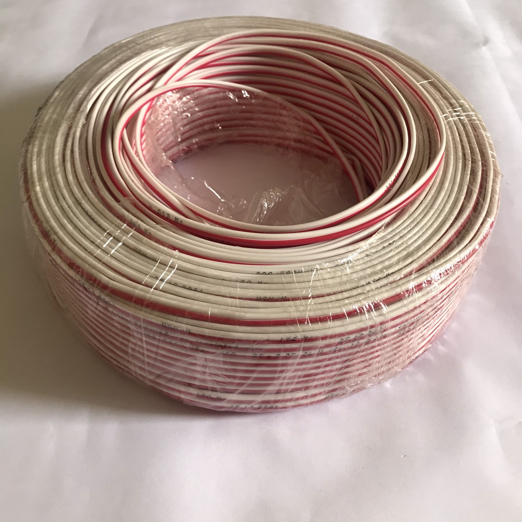 DÂY ĐIỆN 2 LÕI ĐỒNG 0.5MM- ĐỎ/ TRẮNG