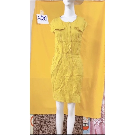 Đầm xô vàng size S-M đẹp mới.S420