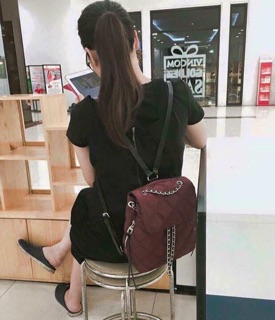 Burgundy Backpack by Zara