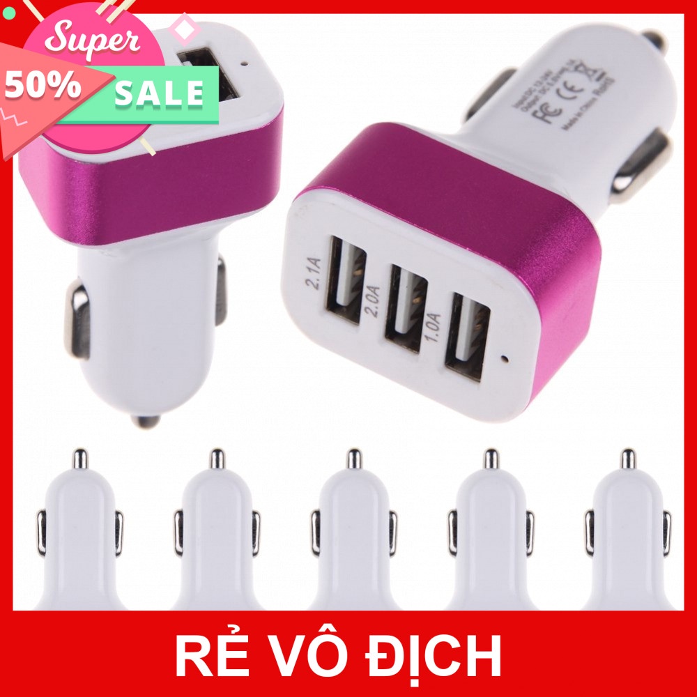 [5❤️][FREESHIP] CÓC SẠC XE HƠI 1 CỔNG - 3 CỔNG USB [HCM]