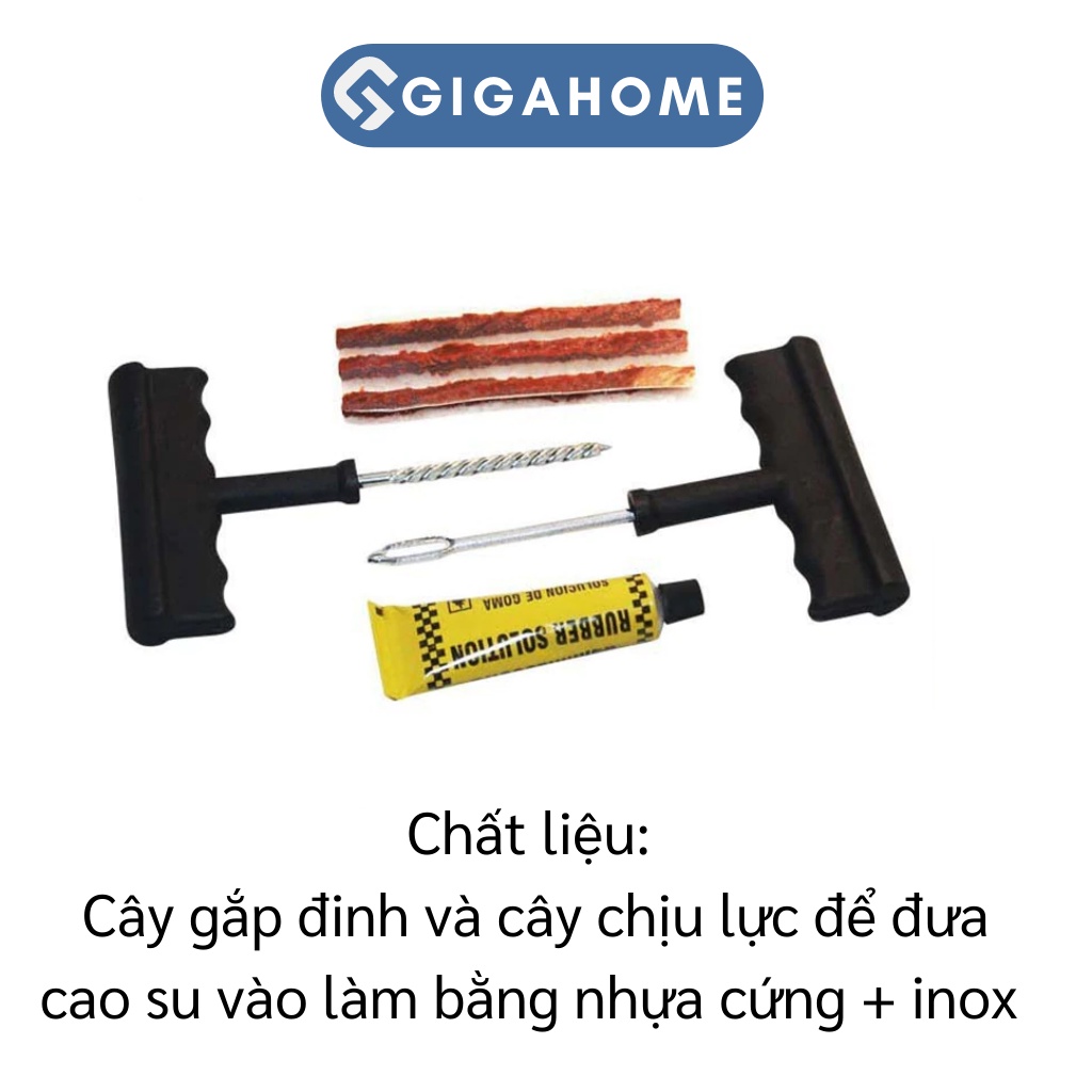 Bộ dụng cụ tự vá lốp xe gas, ô tô không ruột 3 miếng tiện lợi gigahome 3085 - ảnh sản phẩm 3