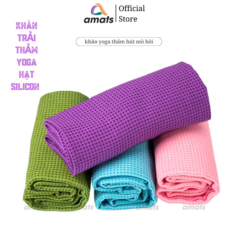 Khăn Trải Thảm Tập Yoga  Hạt Silicone  Cao Cấp Siêu Thấm Hút Gấp 3 Lần  Chống Trơn Tuyệt Đối -