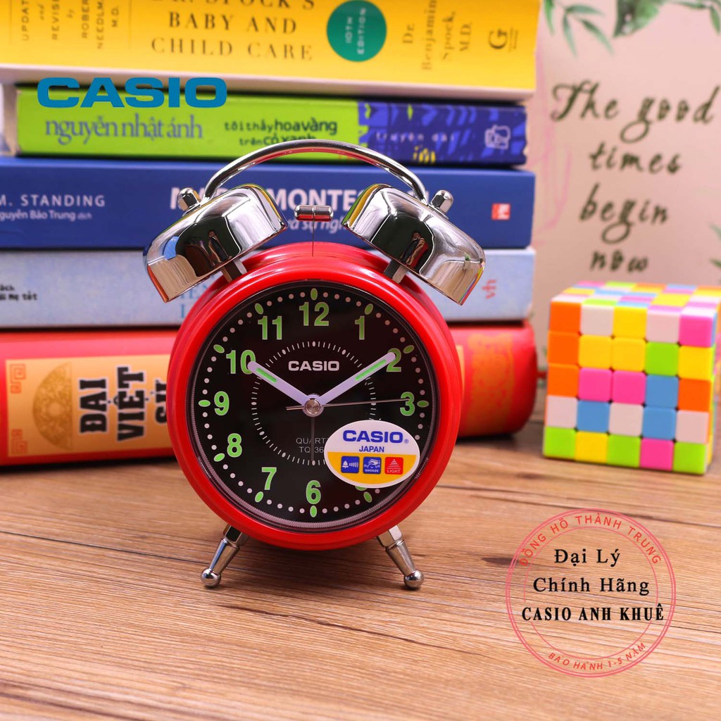 Đồng hồ để bàn Casio TQ-362-4ADF có đèn chuông báo thức, dạ quang ( 13.6×10.6×6 cm )