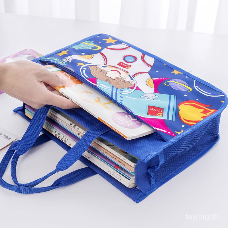 Túi vải Canvas đựng sách khổ A4 cỡ lớn họa tiết hoạt hình dễ thương cho bé