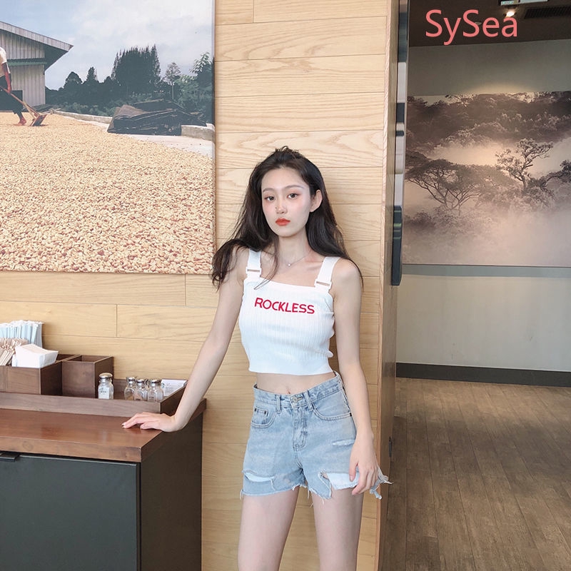 Áo Tank Top Hoạ Tiết Chữ Thêu Cho Nữ