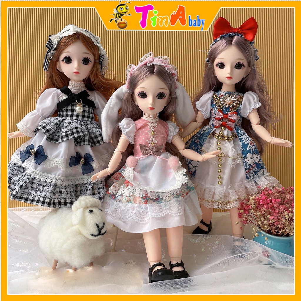 Búp bê barbie 30cm kèm phụ kiện giày váy đồ chơi cho bé gái quà tặng sinh nhật xinh xắn đáng yêu E886