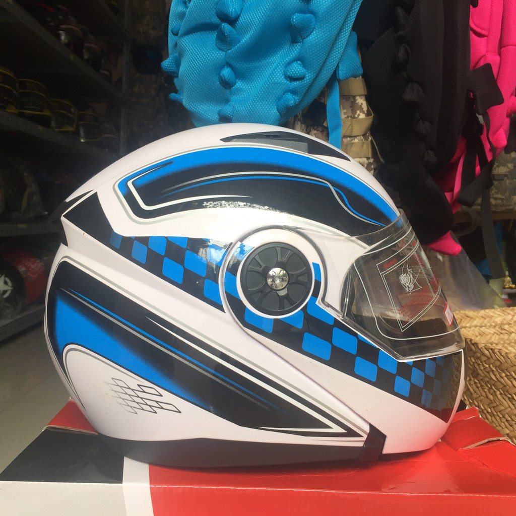 Nón bảo hiểm GXT Fullface lật hàm 2016 Trắng