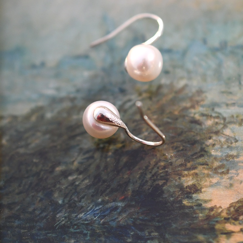 Khuyên Tai Bạc 925 Đính Ngọc Trai Nước Ngọt Thời Trang Cho Nữ