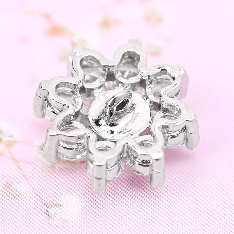 1 Nút Trang Trí Hình Vương Miện Tròn Lấp Lánh 14mm