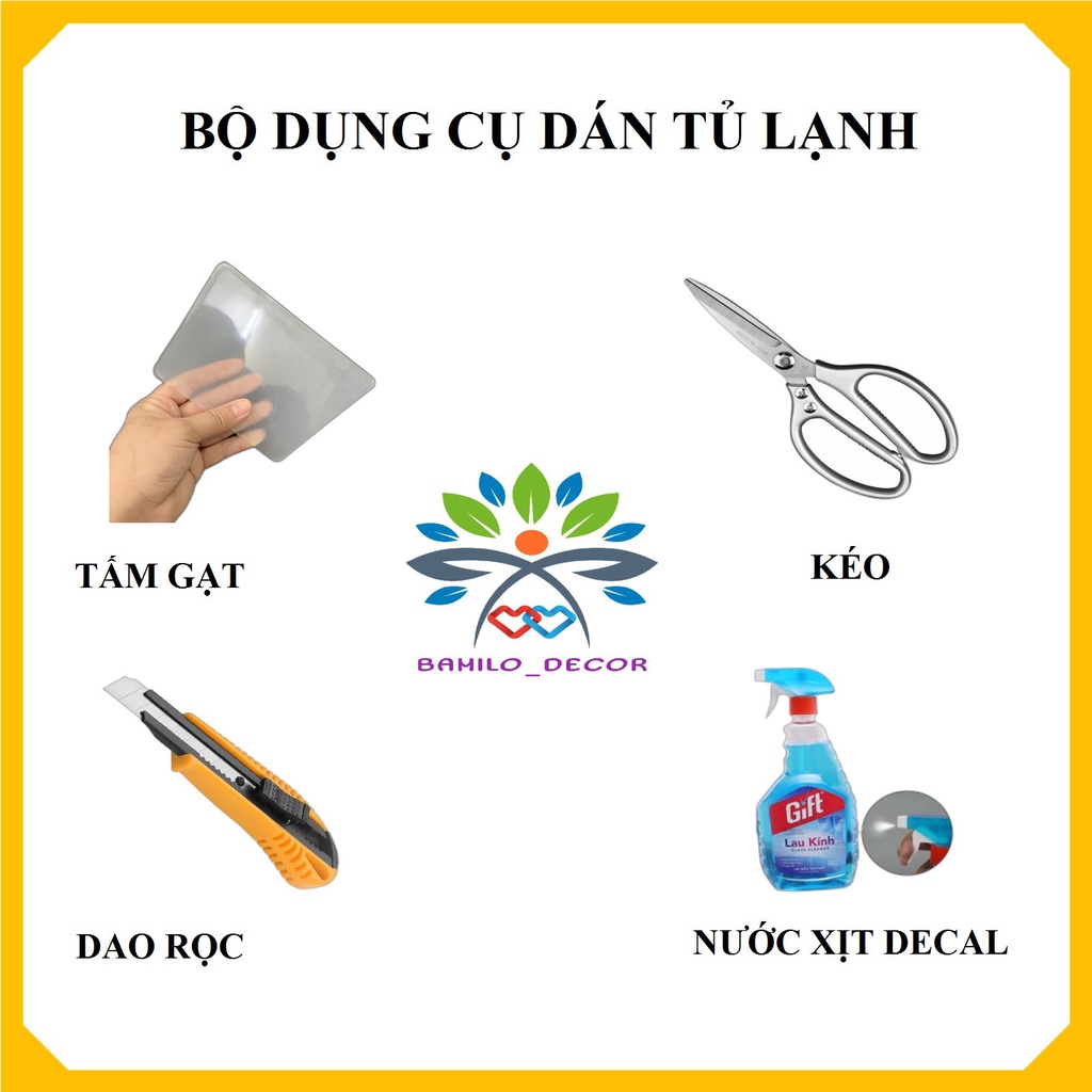 Miếng dán tủ lạnh đẹp, keo bám chắc chắn, hình ảnh sắc nét