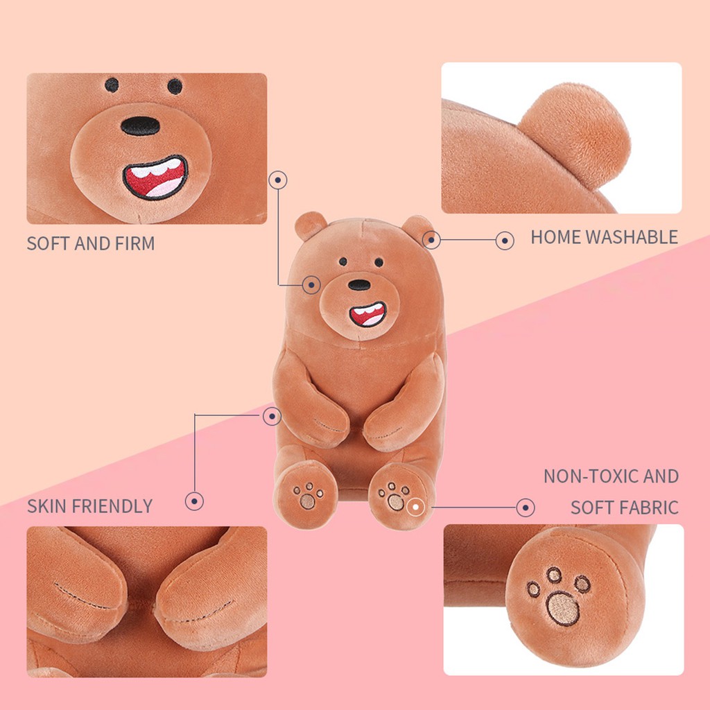 Gấu bông Miniso Bare Bears (Nâu)