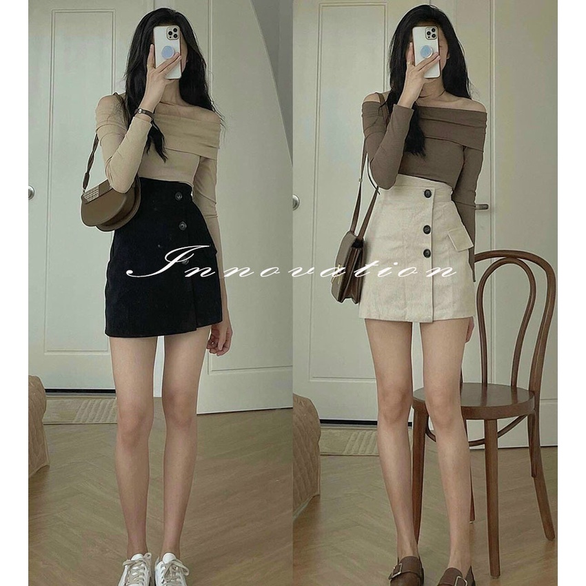 Váy Nhung Tăm 3 Cúc BIGSIZE Váy Kiểu Cạp Lưng Xếp Chéo Form đẹp TA-551