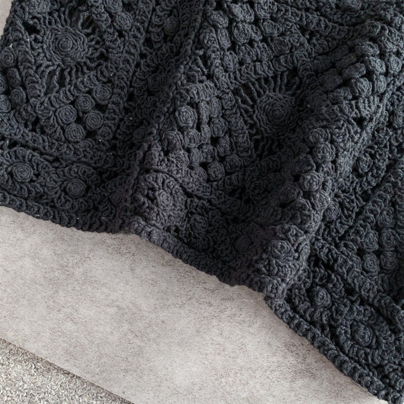 Áo Croptop Dệt Kim Sát Nách Cổ Vuông Họa Tiết Hình Thoi Thời Trang Cho Nữ