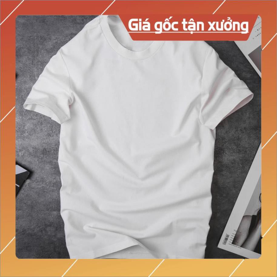 XẢ HÀNG- [Lẻ Và Sỉ] Áo Thun Trơn Trắng Đen Cotton 65-35 Size S M L