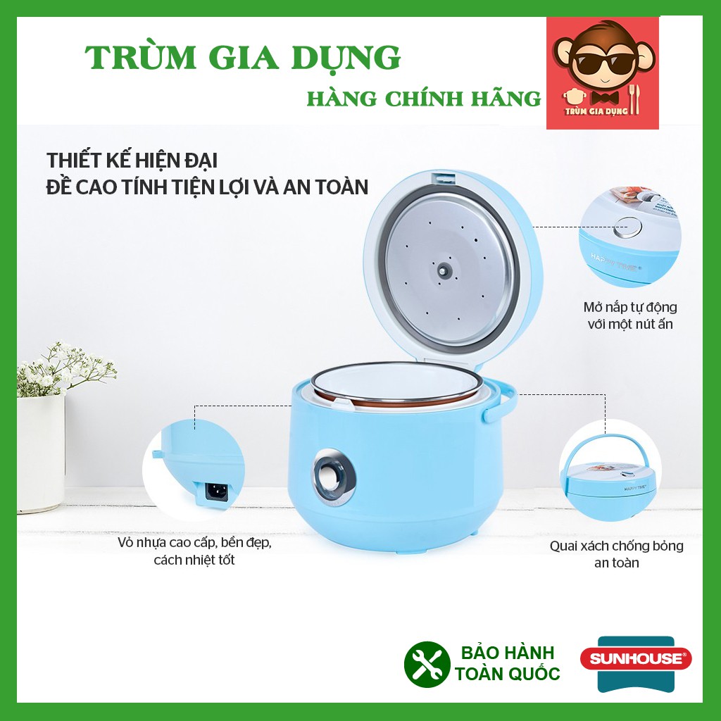 Nồi cơm điện 1,2L Happytime Sunhouse, Nồi cơm điện Sunhouse HTD8522, siêu bền, bảo hành toàn quốc.