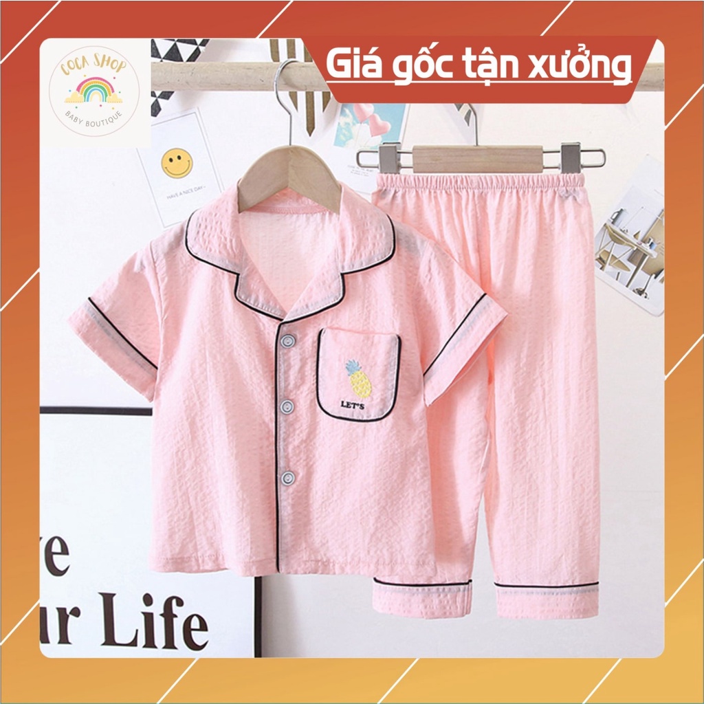 Đồ Ngủ Ngắn Tay Cho Bé, Bộ Pijama ngắn tay Bé Trai, Bộ Pijama Cho Bé Gái Chất Đũi In Hình Cực Yêu Cho Bé Từ 8kg - 39kg