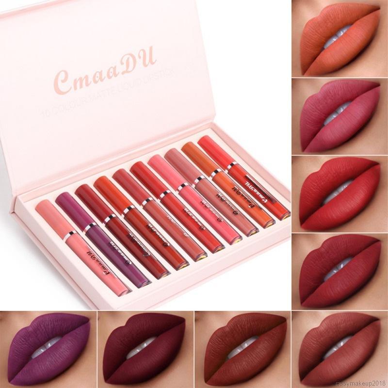[Hàng mới về] Bộ 10 son kem lì CmaaDU lâu trôi chống thấm nước | BigBuy360 - bigbuy360.vn