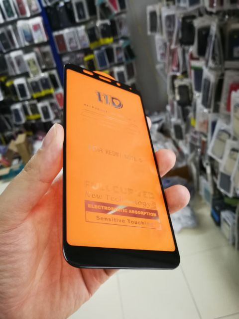 Cường lực 19D Redmi 5 Plus Full màn Full keo Ôm viền 2.5D cao cấp ( tặng keo mép giấy lấy bụi )