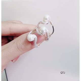 Nhẫn ng ọc trai san hô - nhẫn bạc nữ sang trọng
