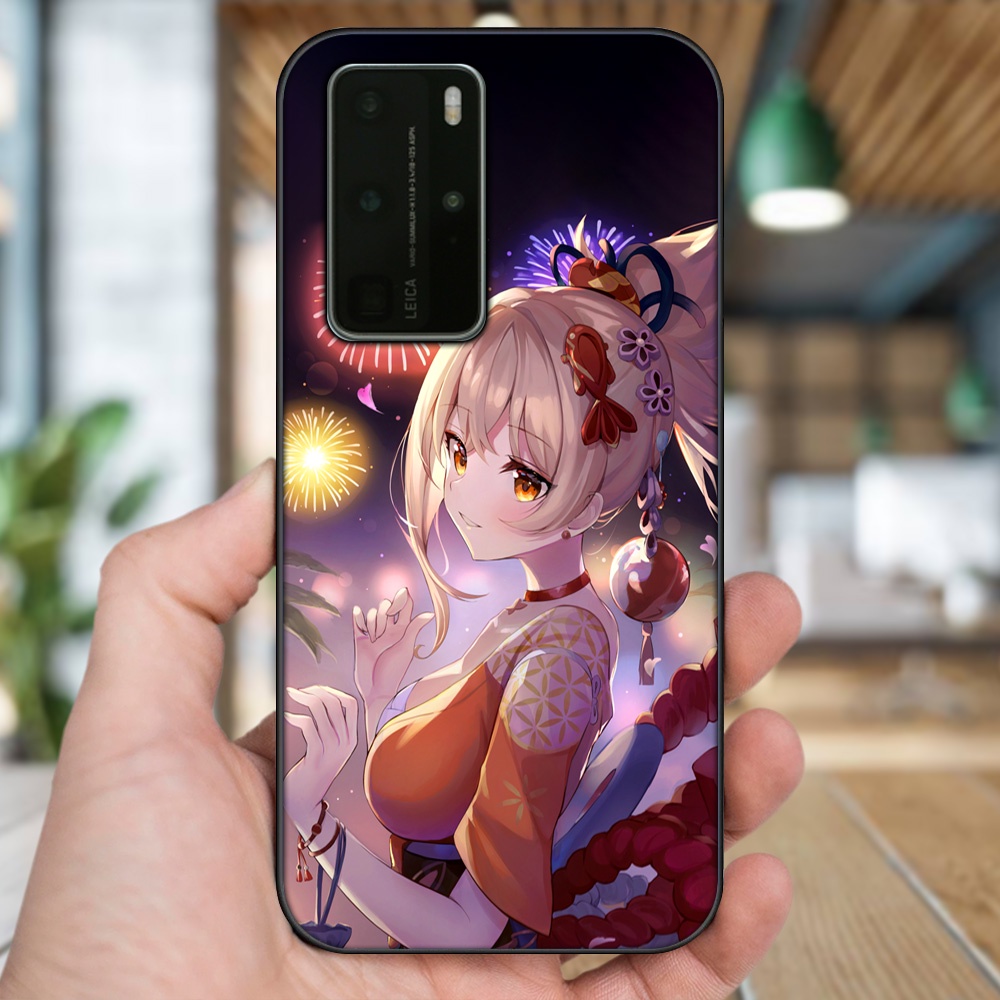 Ốp lưng Huawei P40 Pro viền đen in hình Yoimiya Genshin Impact