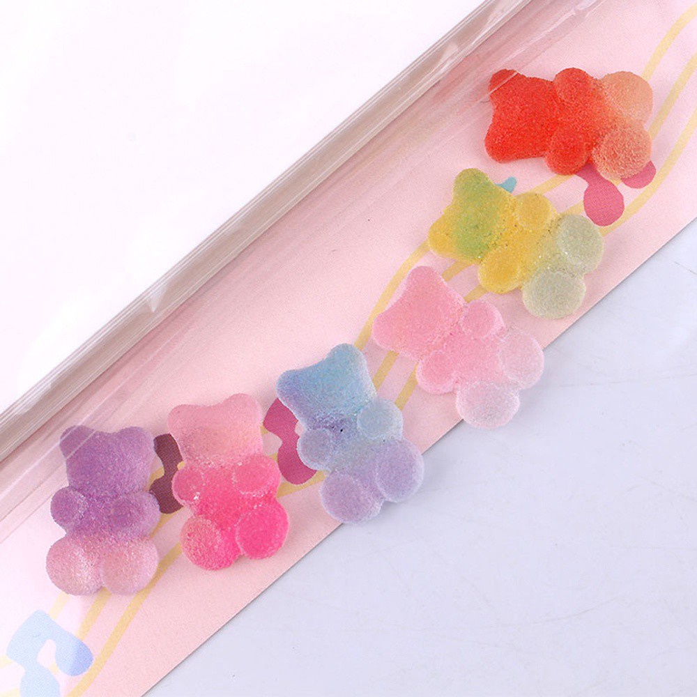 [Hàng mới về] Hạt Phụ Kiện Trang Trí Móng Nghệ Thuật Hình Gấu 3D Dễ Thương Làm Từ Gốm Mềm Mại