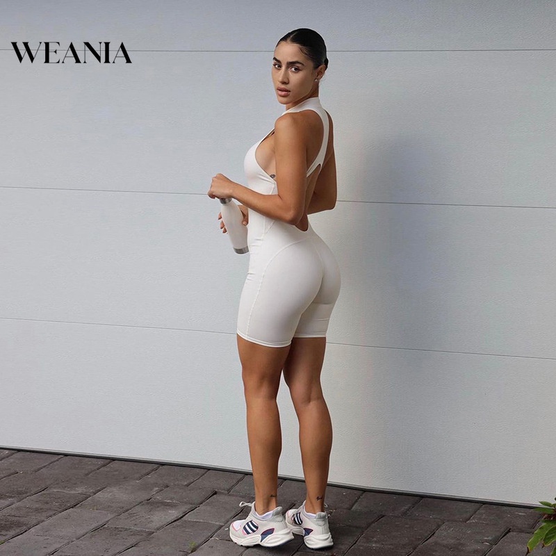 Áo liền quần Thể Thao Sát Nách Ôm Dáng Phối Khóa Kéo Hở Lưng Quyến Rũ Cho Nữ