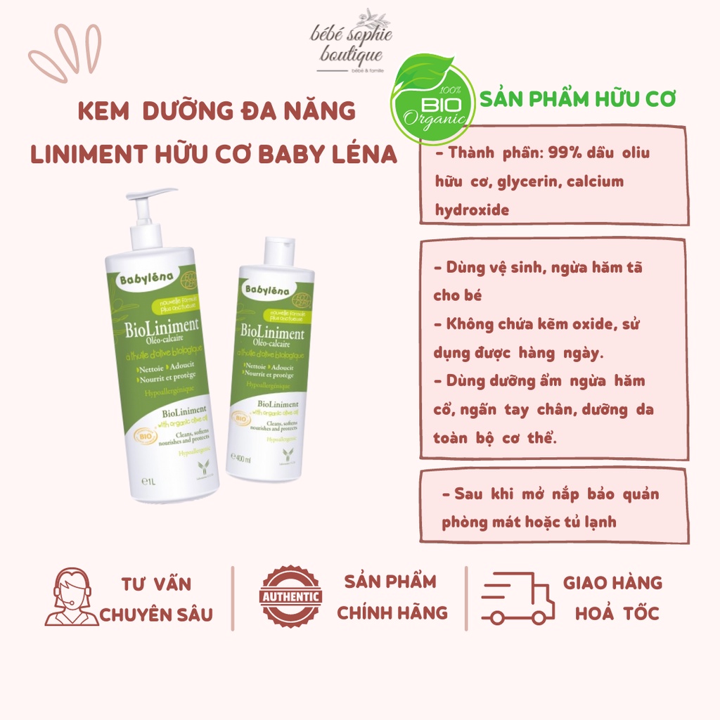 Kem dưỡng chống hăm hữu cơ Baby Lena Liniment Organic Olive Oil
