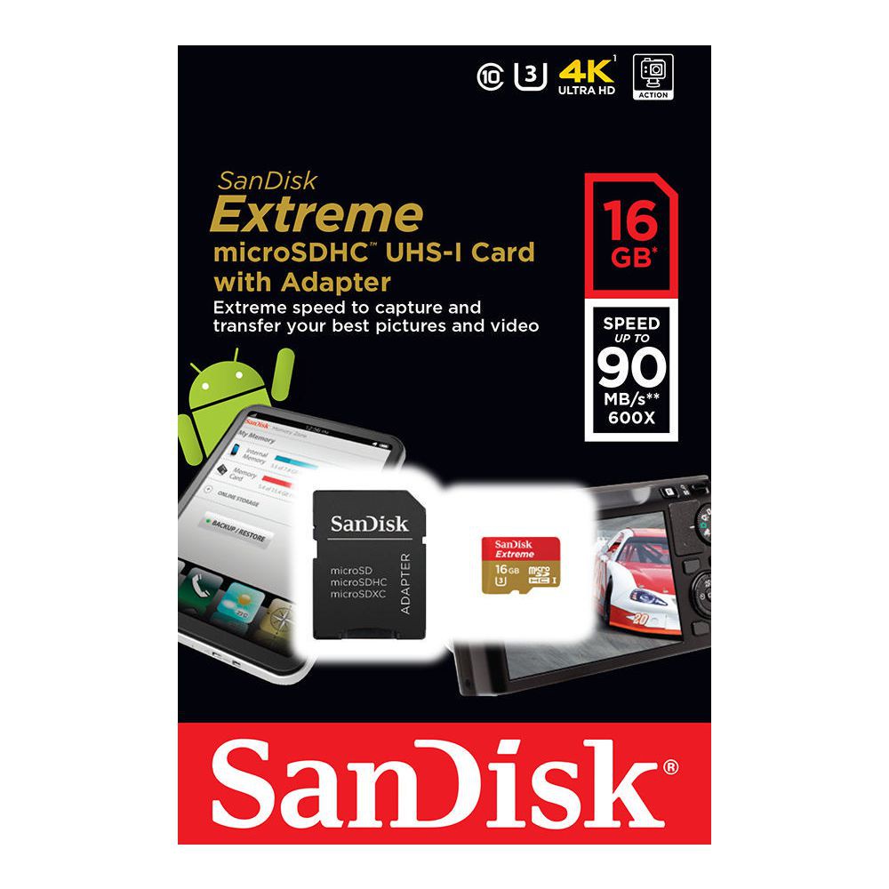 Máy Quay Phim Sandisk Extreme Microsd 16gb 4k