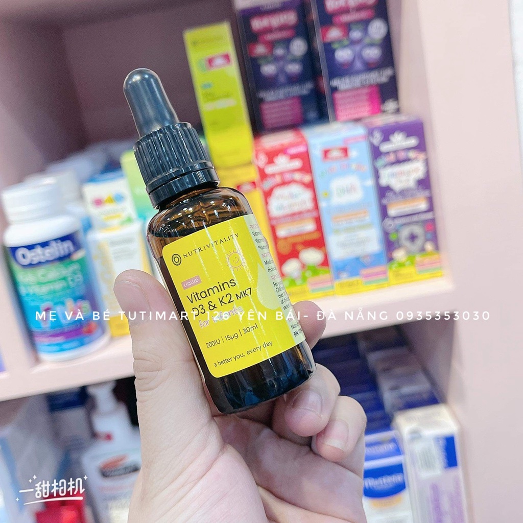 Vitamin D3 K2 MK7 Nutrivitality Anh Quốc 30ml